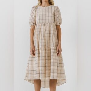 English Factory Plaid Midi Women’s Dress - Size Large
